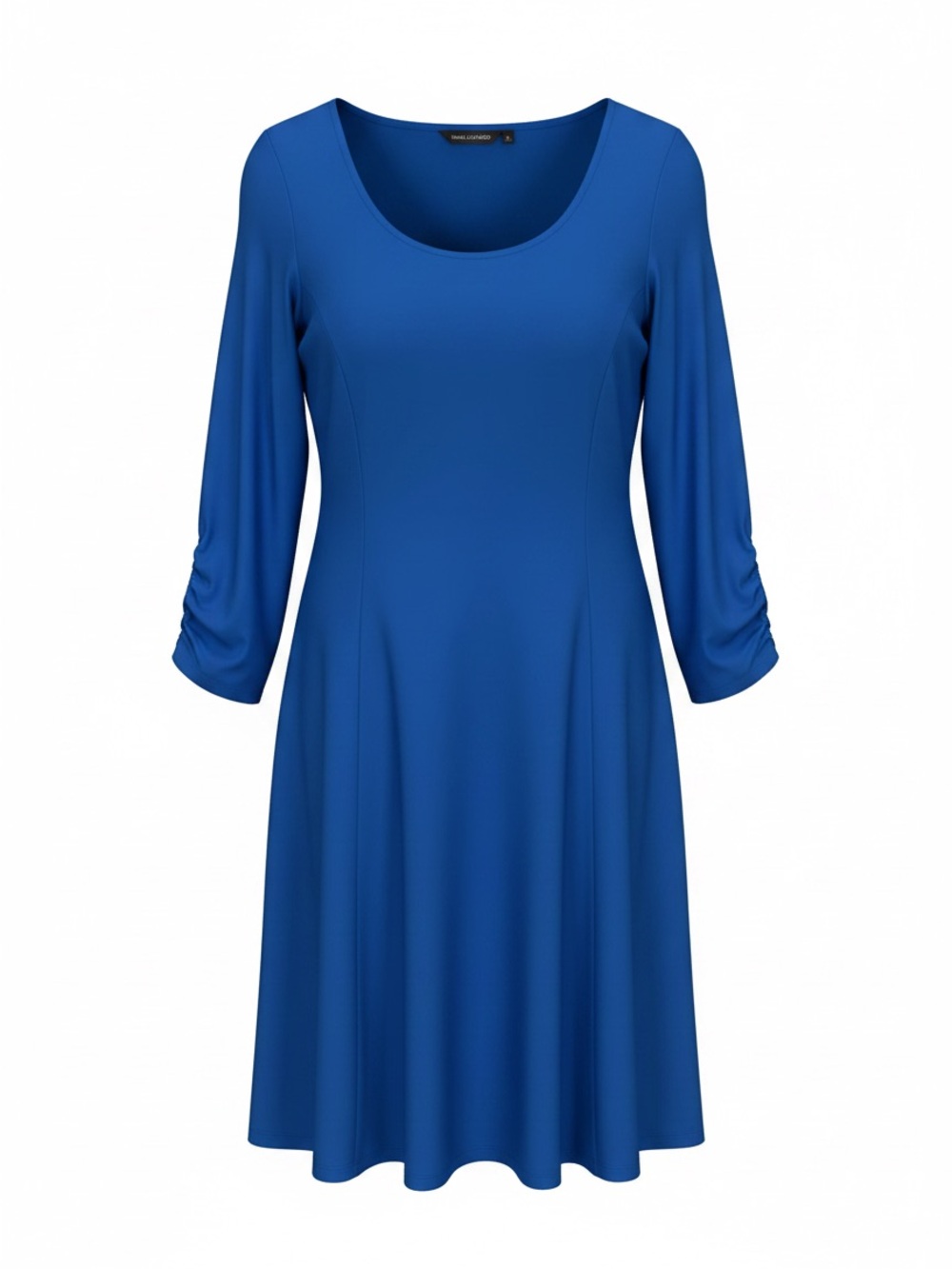 Nina Leonard Cobalt Blue Scoop Neck Dress Size XL Minimalist Classic Stretch